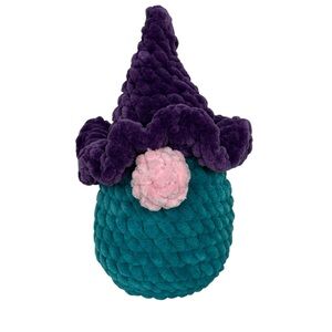 Handmade Crocheted Plushie Super Soft Gnome Purple, Pink, Teal Baby